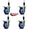 Service Caster 4'' Blue Poly Swivel 1-1/8'' Expanding Stem Caster Set Total Lock Brake, 4PK SCC-EXTTL20S414-PPUB-BLUE-118-4 - alternate 2